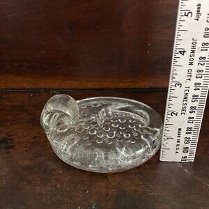 Heavy Bubbly Glass with handle Vintage Candle Holder